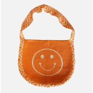 Fifth & Ninth Poppy Boho Bag Smiley Face Knit Shoulder Bag Purse